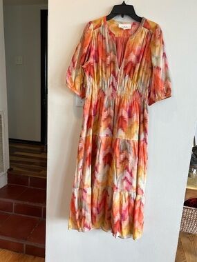 Ba&sh multicolored midi dress - size 1 EUC